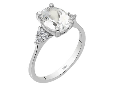 Diamond and White Topaz Glasera Ring