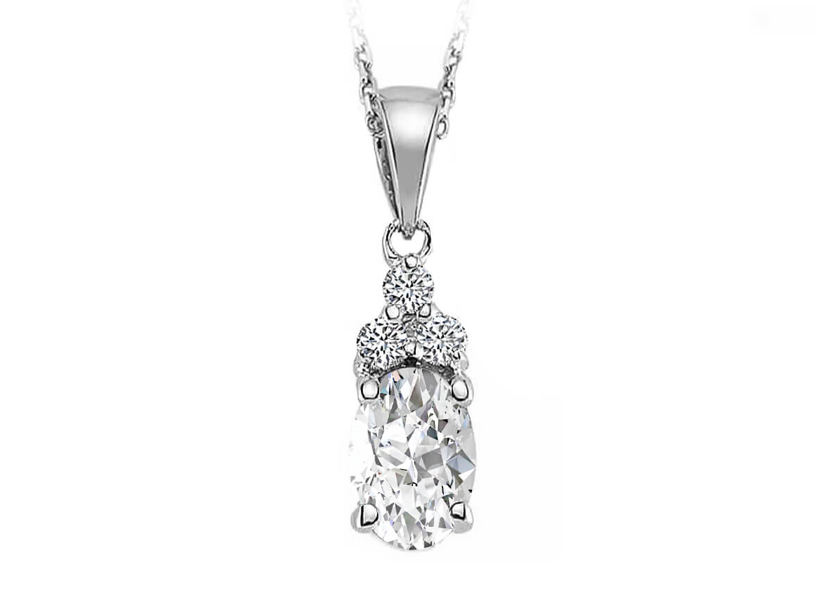 Serenity Halskette mit Diamanten und weißem Topas - handgefertigter Diamantschmuck aus Feingold | Sirius Diamant