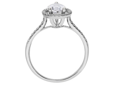 Diamond and white topaz waterdrop ring
