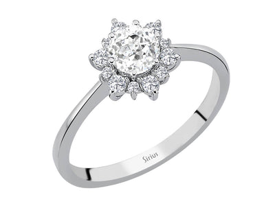 Dellara ring with diamonds and white topaz