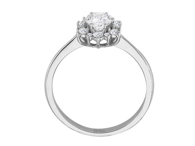 Dellara ring with diamonds and white topaz