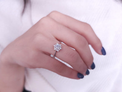 Dellara ring with diamonds and white topaz