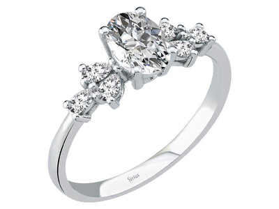 Diamond and white topaz Light Wings ring