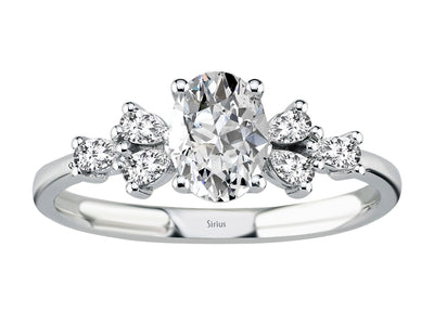 Diamond and white topaz Light Wings ring