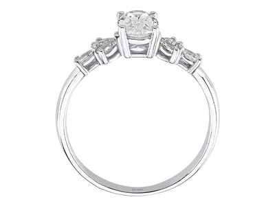 Diamond and white topaz Light Wings ring