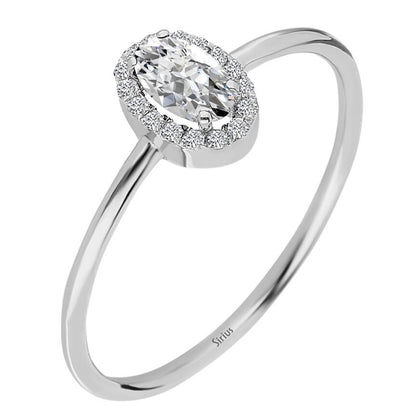Mathilde ring with diamonds and white topaz