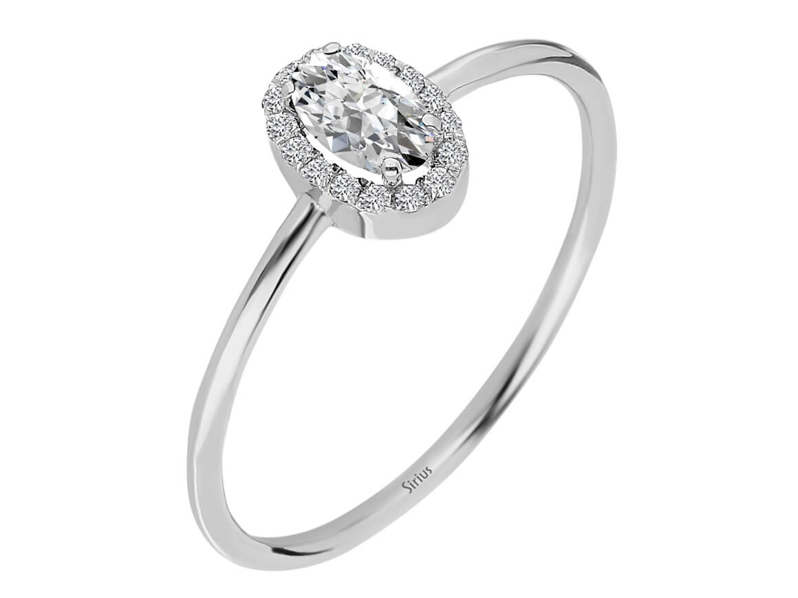 Mathilde ring with diamonds and white topaz