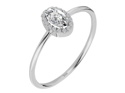 Mathilde ring with diamonds and white topaz