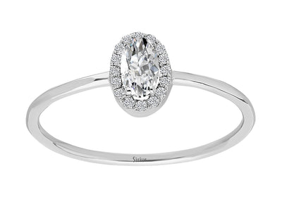 Mathilde ring with diamonds and white topaz