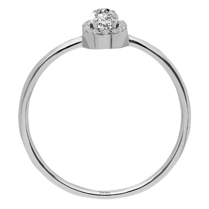 Mathilde ring with diamonds and white topaz
