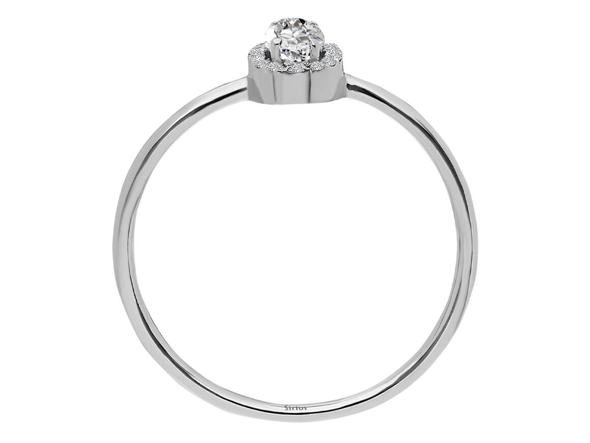 Mathilde ring with diamonds and white topaz