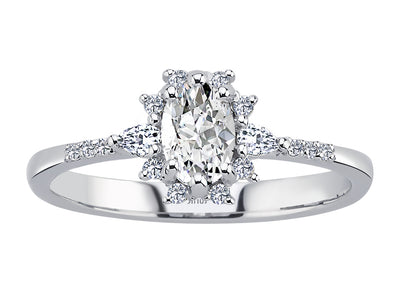 Nara ring with diamonds and white topazes