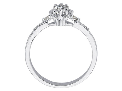 Nara ring with diamonds and white topazes