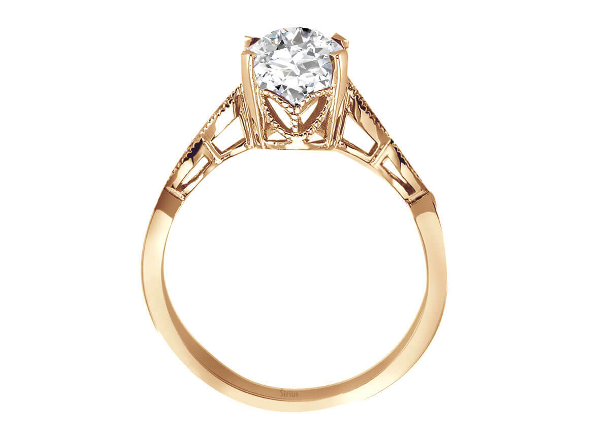 Diamond and Oval White Sapphire Nefertiti Ring