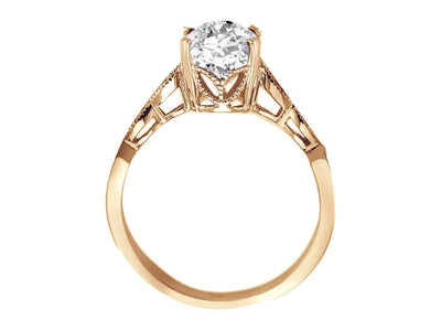 Diamond and Oval White Sapphire Nefertiti Ring