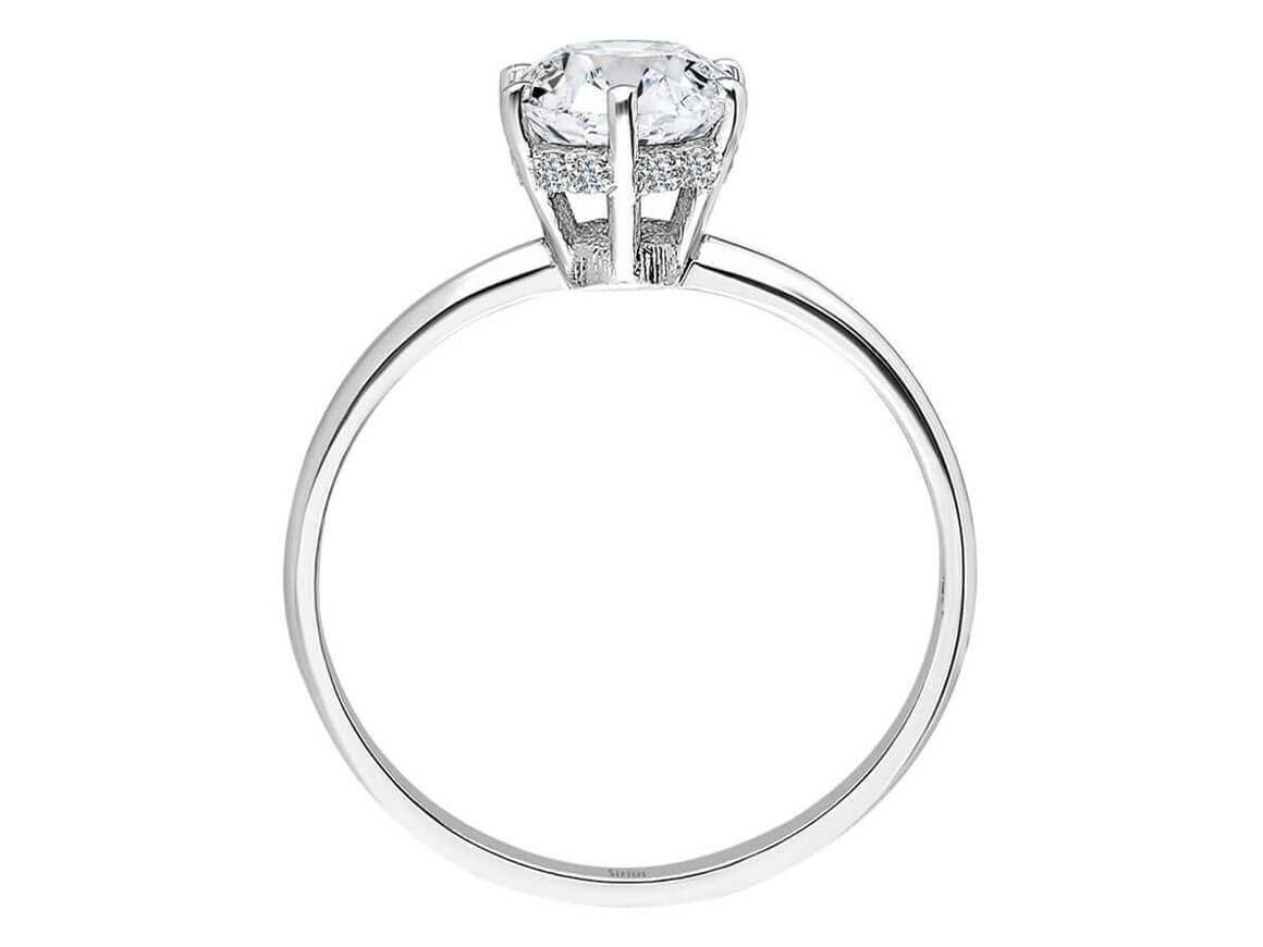 Diamant und Weißer Topas Nora Ring in 585er 14K Weißgold - handgefertigter Diamantschmuck aus Feingold | Sirius Diamant