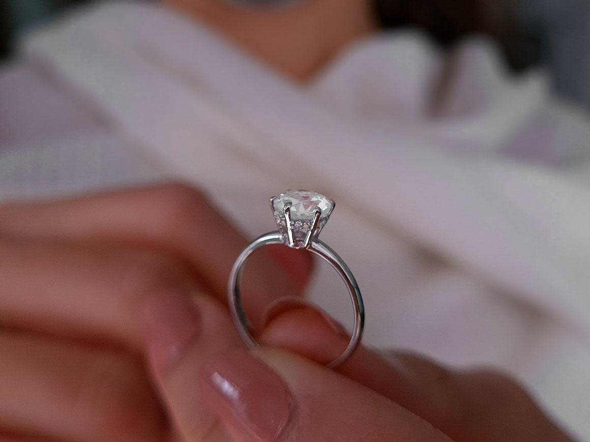 Diamond and white topaz Nora ring in 14K white gold