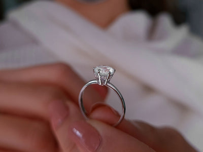 Diamond and white topaz Nora ring in 14K white gold