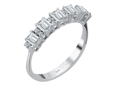 Silvia ring with diamonds and white topazes