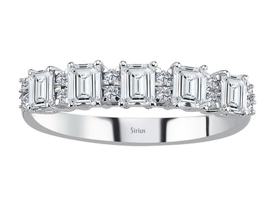 Silvia ring with diamonds and white topazes