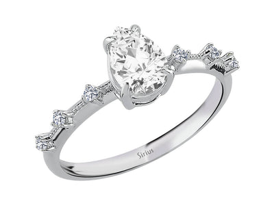 Sofia ring with diamonds and white topaz