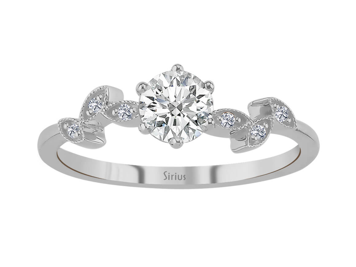 Diamond ring with white sapphire
