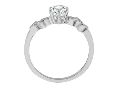 Diamond ring with white sapphire