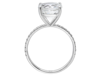 Diamond and white topaz ring in 14K white gold