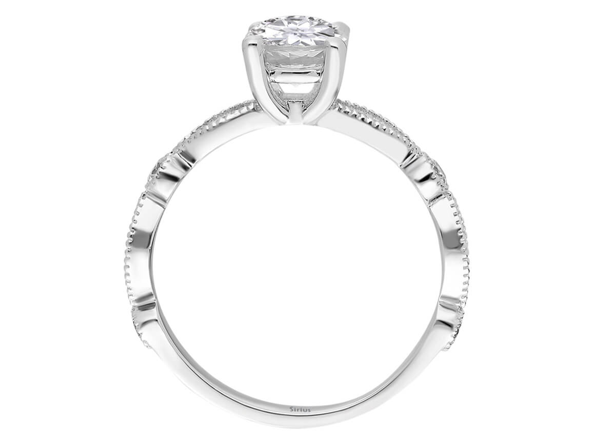 1,20 Carat Diamant und Weißer Topas Soltär Ring - handgefertigter Diamantschmuck aus Feingold | Sirius Diamant