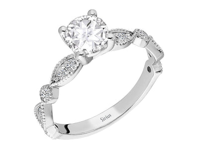 1.20 Carat Diamond and White Topaz Solitaire Ring
