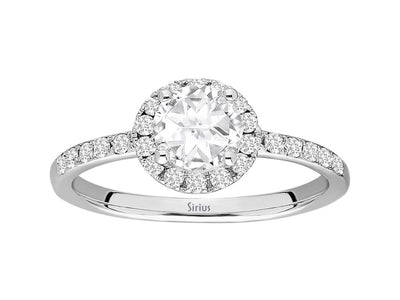 Total 1.20 carat diamond and white topaz solitaire ring