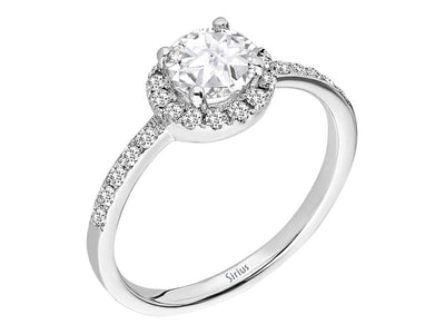 Total 1.20 carat diamond and white topaz solitaire ring