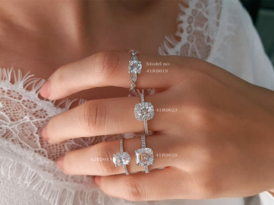 Diamond and White Topaz Solitaire Ring in 14K White Gold