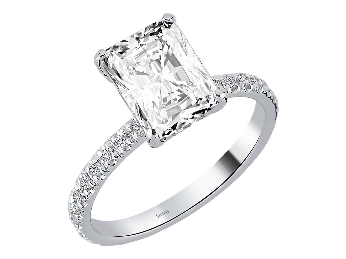 Diamant- und weißer Topas-Venus-Amara-Ring - handgefertigter Diamantschmuck aus Feingold | Sirius Diamant