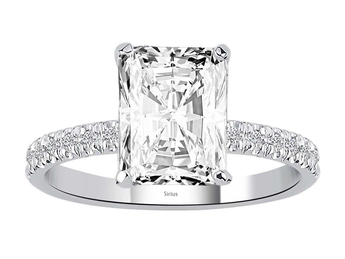 Diamant- und weißer Topas-Venus-Amara-Ring - handgefertigter Diamantschmuck aus Feingold | Sirius Diamant