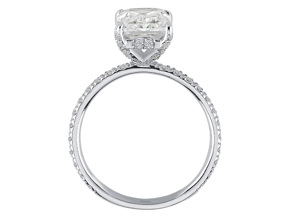 Diamant- und weißer Topas-Venus-Amara-Ring - handgefertigter Diamantschmuck aus Feingold | Sirius Diamant