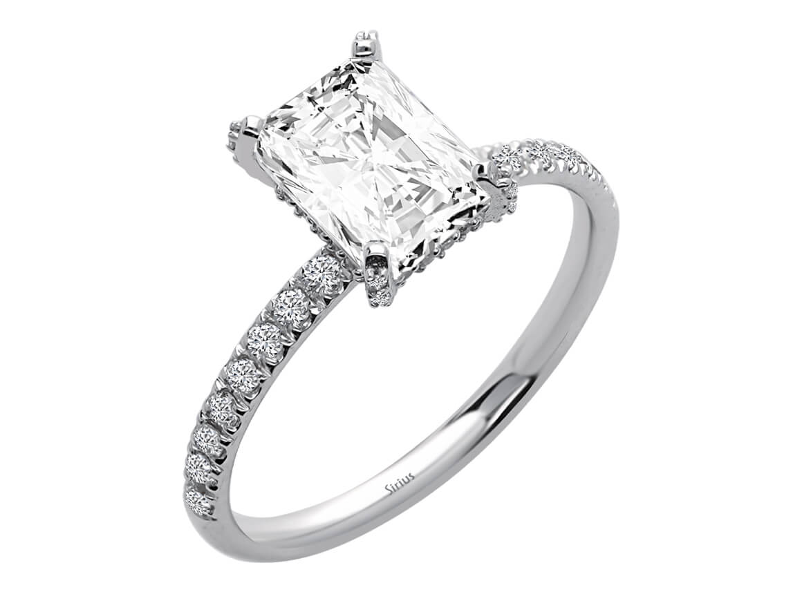 Diamant- und Weißtopas Ring - handgefertigter Diamantschmuck aus Feingold | Sirius Diamant