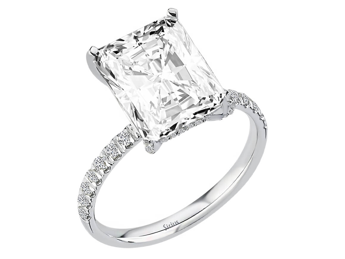 Diamant- und weißer Topas-Venus-Magna-Ring - handgefertigter Diamantschmuck aus Feingold | Sirius Diamant
