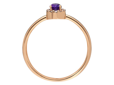 Diamond and Pear Cut Amethyst Ring