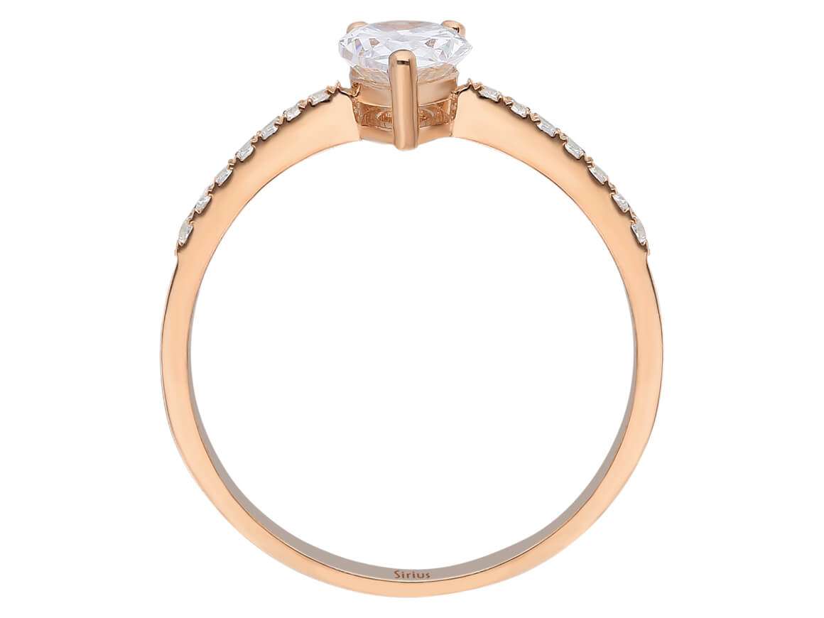 Diamond and Drop White Topaz Ladies Ring