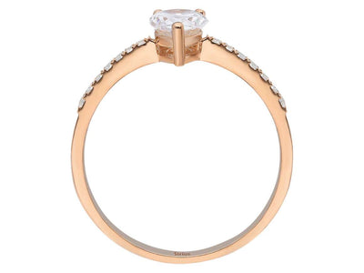 Diamond and Drop White Topaz Ladies Ring