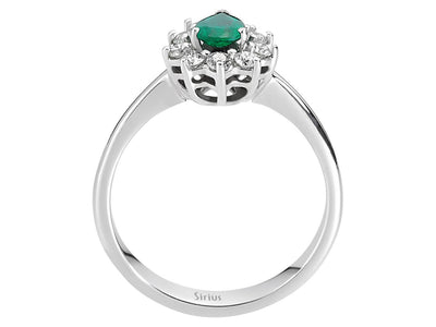 Diamond and Pear Emerald Anturaj Ring