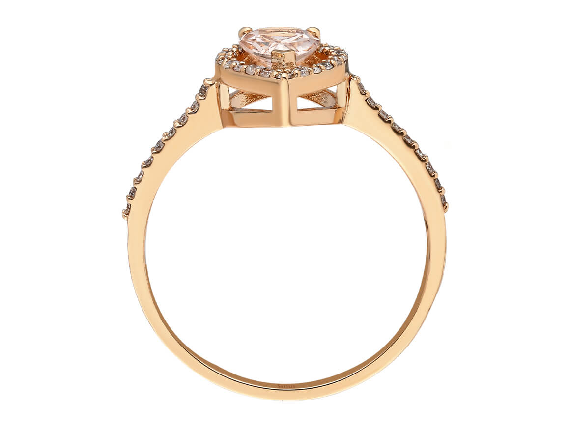 Diamant und Tropfen Morganit Ring - handgefertigter Diamantschmuck aus Feingold | Sirius Diamant