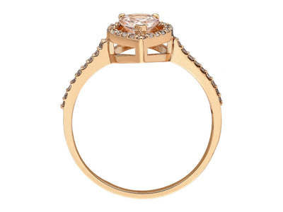 Diamond and Pear Morganite Ring