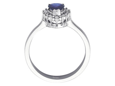 Diamond and Pear Sapphire Ring
