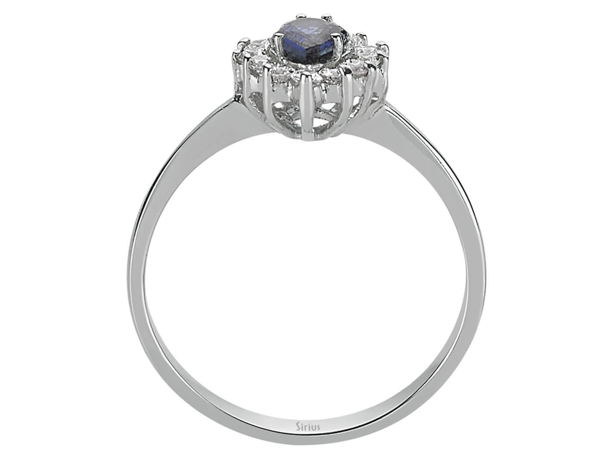Diamant und Tropfen Saphir Ring - handgefertigter Diamantschmuck aus Feingold | Sirius Diamant