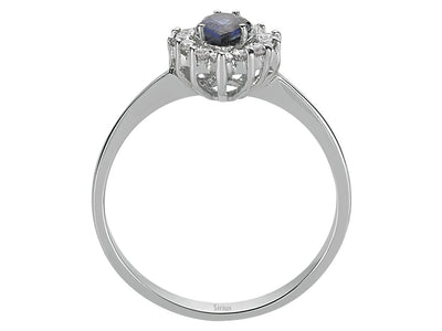 Diamond and Pear Sapphire Ring