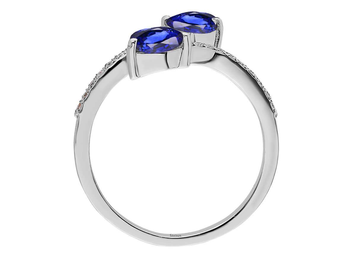 Diamond and Pear Cut Sapphire Ring