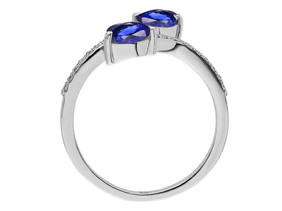 Diamond and Pear Cut Sapphire Ring