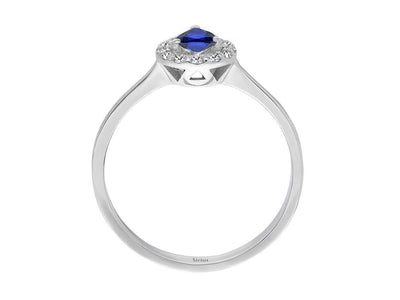 Diamond and Pear Sapphire Ring